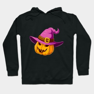 Halloween pumpkin with witch hat Hoodie